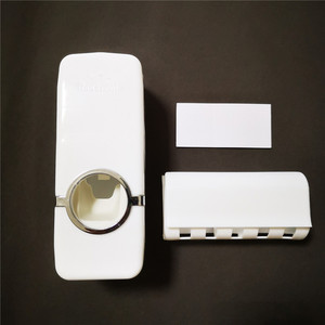 Wall Mounted Automatic <strong>Toothpaste</strong> <strong>Dispenser</strong> with 5 Slot Toothbrush Holder Set | Modern Hands-Free Bathroom Storage Organizer - Product Image 2
