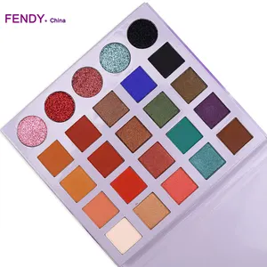 Nhãn Hiệu Riêng Make Up Mỹ Phẩm Không Có Thương Hiệu Bán Buôn Trang Điểm 25 Màu Sắc Ép Long Lanh Eyeshadow Cho Màu Đen