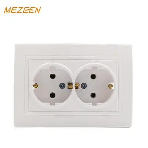 EU Electrical Wall Schuko 16a 220V-250V German power double schuko socket