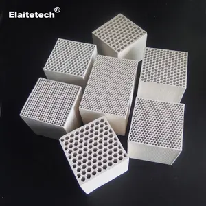 Honeycomb ceramic thermal storing body/heat exchanger media/heat store transfer media for RTO