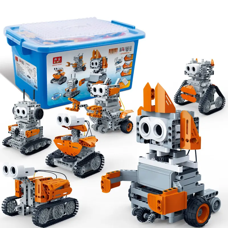 BanBao 6917 6 in 1 Ultraschall Welle Hindernis Vermeidung Roboter Kunststoff Educational Building Block Spielzeug ABS Bricks