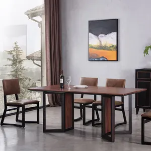 사각형 골동품 Luxury Solid Wood 식사 표 Set