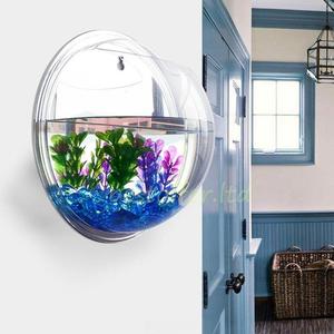 Vis Kom Muur Mount Betta <span class=keywords><strong>Aquarium</strong></span> Ronde Opknoping <span class=keywords><strong>1</strong></span> <span class=keywords><strong>Gallon</strong></span> Bubble Acryl/M
