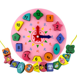 Montessori <span class=keywords><strong>Puzzle</strong></span> <span class=keywords><strong>3D</strong></span> Temps Numériques Animal <span class=keywords><strong>Horloge</strong></span> Horloges En Bois Jouets Éducatifs - Product Image 1