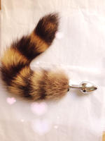 Real Tail Cheap Stainless Steel North fox Tail Racoon Dog Anal Plug Butt Plug