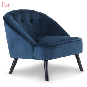 Luxury Hotel Big Armchair with Wood Legs <strong>Green</strong> Velvet <strong>Accent</strong> <strong>Chair</strong> - Product Image 5