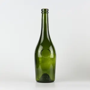 Su misura Verde di Vetro Bottiglie di Vino con Logo In Rilievo