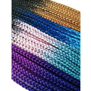 Tomo — Extensions capillaires synthétiques tressées en Triangle, boîte moyenne et petite, <span class=keywords><strong>crochet</strong></span>ées noires, 24 pouces - Product Image 5
