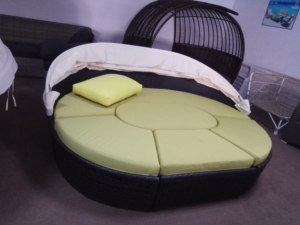 Modello di lusso <span class=keywords><strong>Spiaggia</strong></span> Letto Rattan Lettino All'aperto Rotondo Solarium Con Baldacchino - Product Image 3