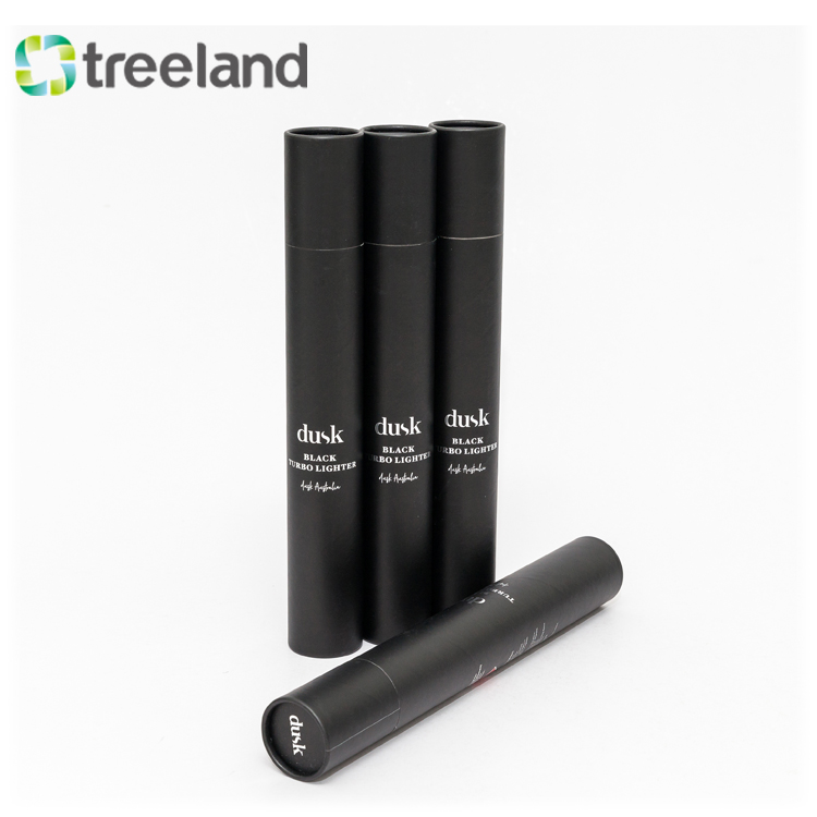 Black Cardboard Poster Tube Round Packaging Postal Mailing Tube with Silver Stamping
