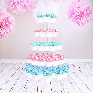 Custom 2 3 5 Tier Round Clear Food Display <strong>Stand</strong> <strong>Cupcake</strong> <strong>Stand</strong> Tower Acrylic Wedding Cake <strong>Stand</strong> - Product Image 2