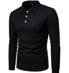 Los nuevos hombres de casual camisas de golf dri fit color sólido largo de manga larga de gran tamaño llano camisa <span class=keywords><strong>polo</strong></span> - Product Image 1