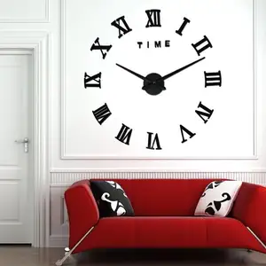 009 современный большой цифровой дизайн украшения дома черные большие декоративные часы уникальный подарок настенные часы horloge murale