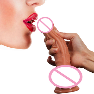 Adulte <span class=keywords><strong>Sex</strong></span> Toy Produit Double Couche Épaisseur Médical Silicone Liquide Réaliste Grand Pénis Gode Avec <span class=keywords><strong>Fort</strong></span> Sucker pour Femme - Product Image 1