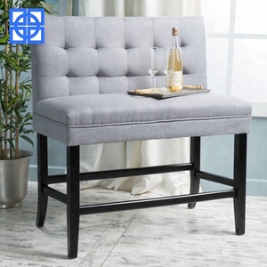 Estilo francés moderno distintos tela <span class=keywords><strong>bar</strong></span> restaurante Banco largo con patas de madera - Product Image 3