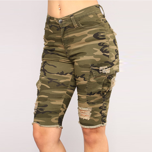 <span class=keywords><strong>Bermuda</strong></span> Cargo Mimetica Strappata da <span class=keywords><strong>Donna</strong></span> 2019 - Product Image 5