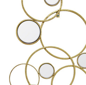 Cina specchio fornitore di cerchi geometrici decorativi appesi a parete cornice in metallo specchio parete arte decorazione - Product Image 4