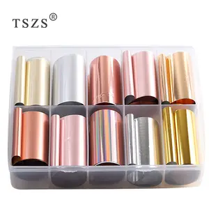 TSZS altın tırnak kaplaması Seti 4*100 cm Manikür kendi başına yap çıkartma Dekorasyon Nail Art Transferi Sticker