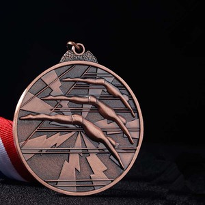 Adesivo personalizado do prêmio do ouro prata de cobre da competição da natação com fita - Product Image 3