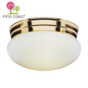 Cho hiện đại sợi đốt sắt & thủy tinh ba-ánh sáng <span class=keywords><strong>flushmount</strong></span> Đèn trần với mạ crôm kết thúc cho phòng ngủ - Product Image 4