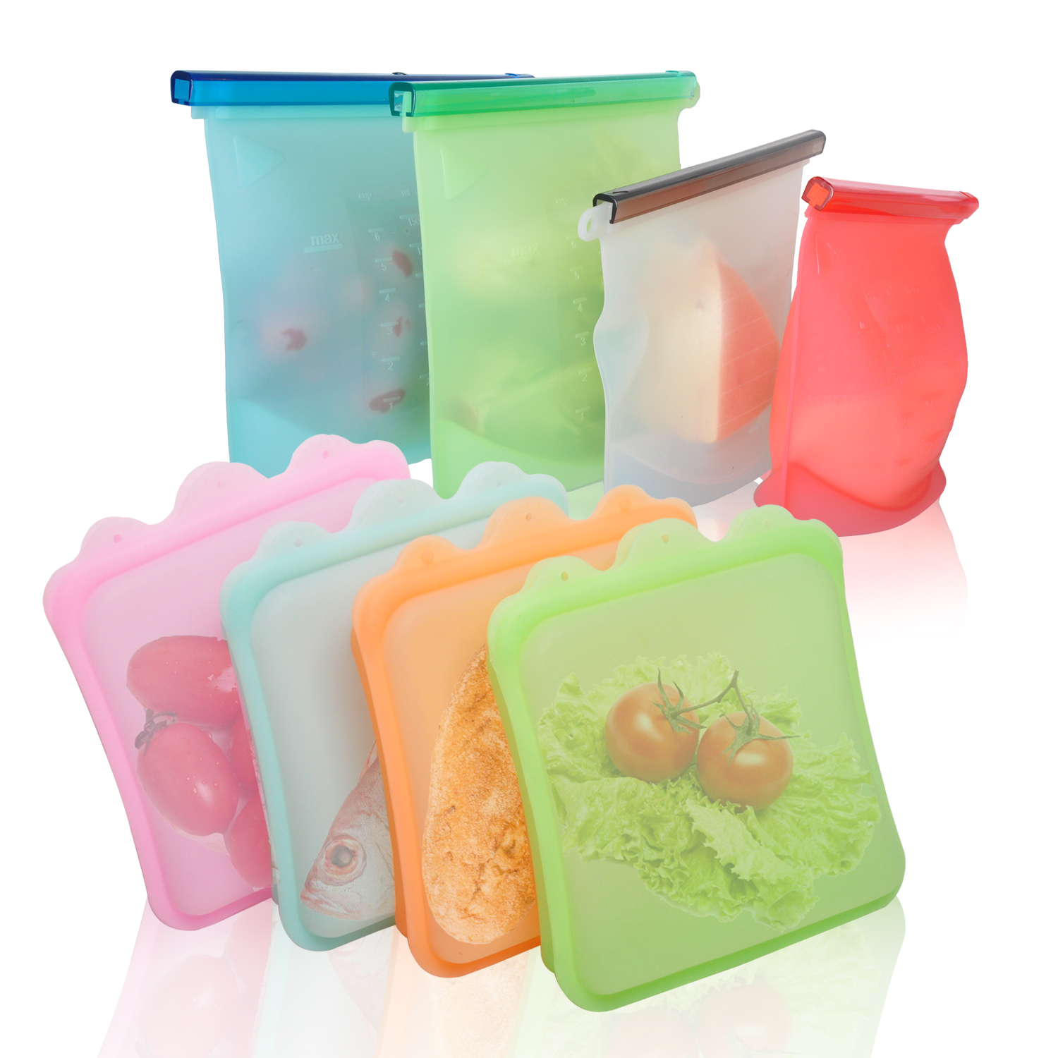 Высококачественные силиконовые мешки-Сэндвичи, многоразовые силиконовые мешки для хранения, многоразовый большой набор