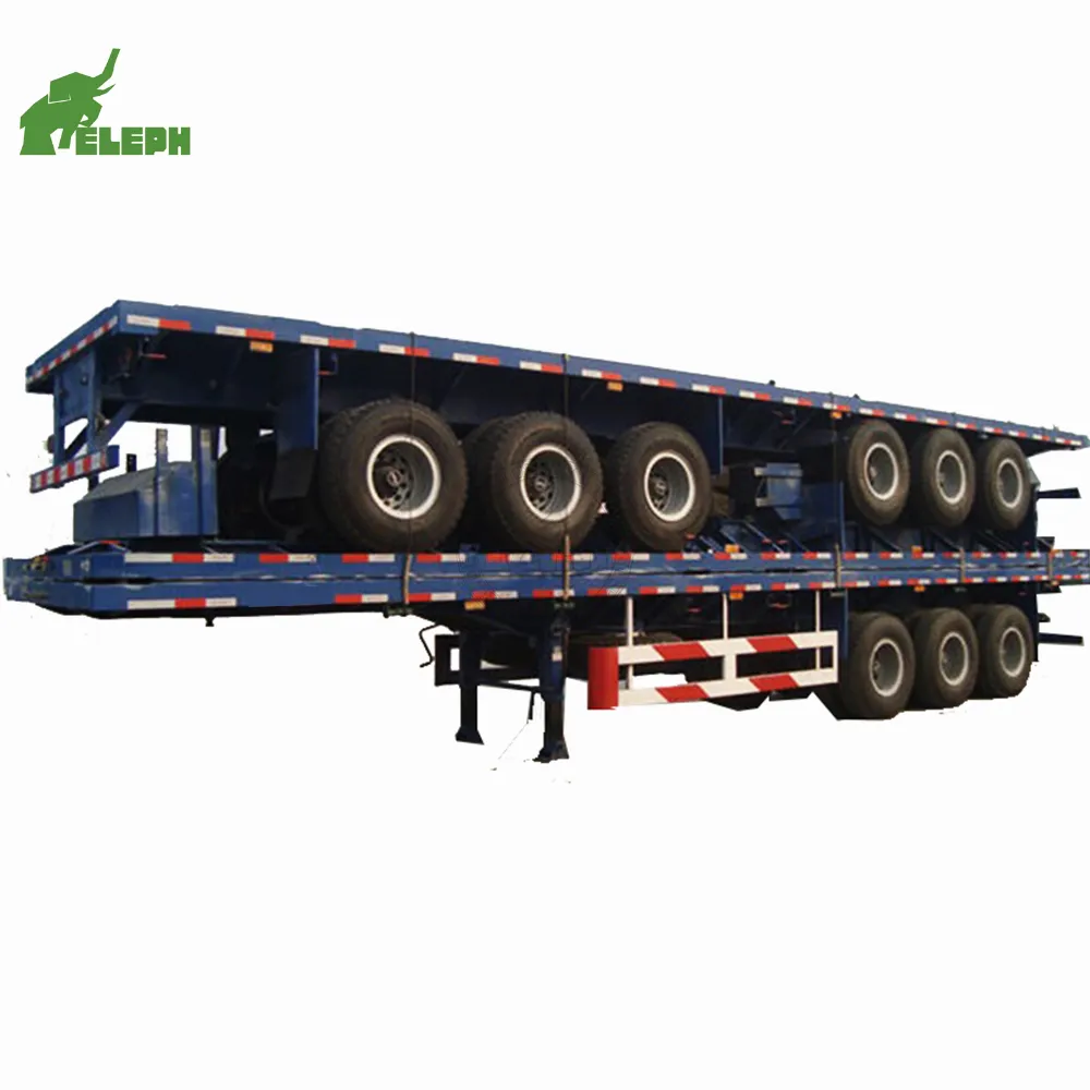 40ft yarı römork yarı traktör çekme 40 feet düz yataklı kamyon römorku boyutlar yükleme kapasitesi isteğe bağlı uzun araç