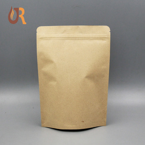 Impresión personalizado barato biodegradable papel de aluminio forrado de pie 150gsm azúcar té <span class=keywords><strong>sobre</strong></span> marrón bolsa de papel kraft paperbag - Product Image 1