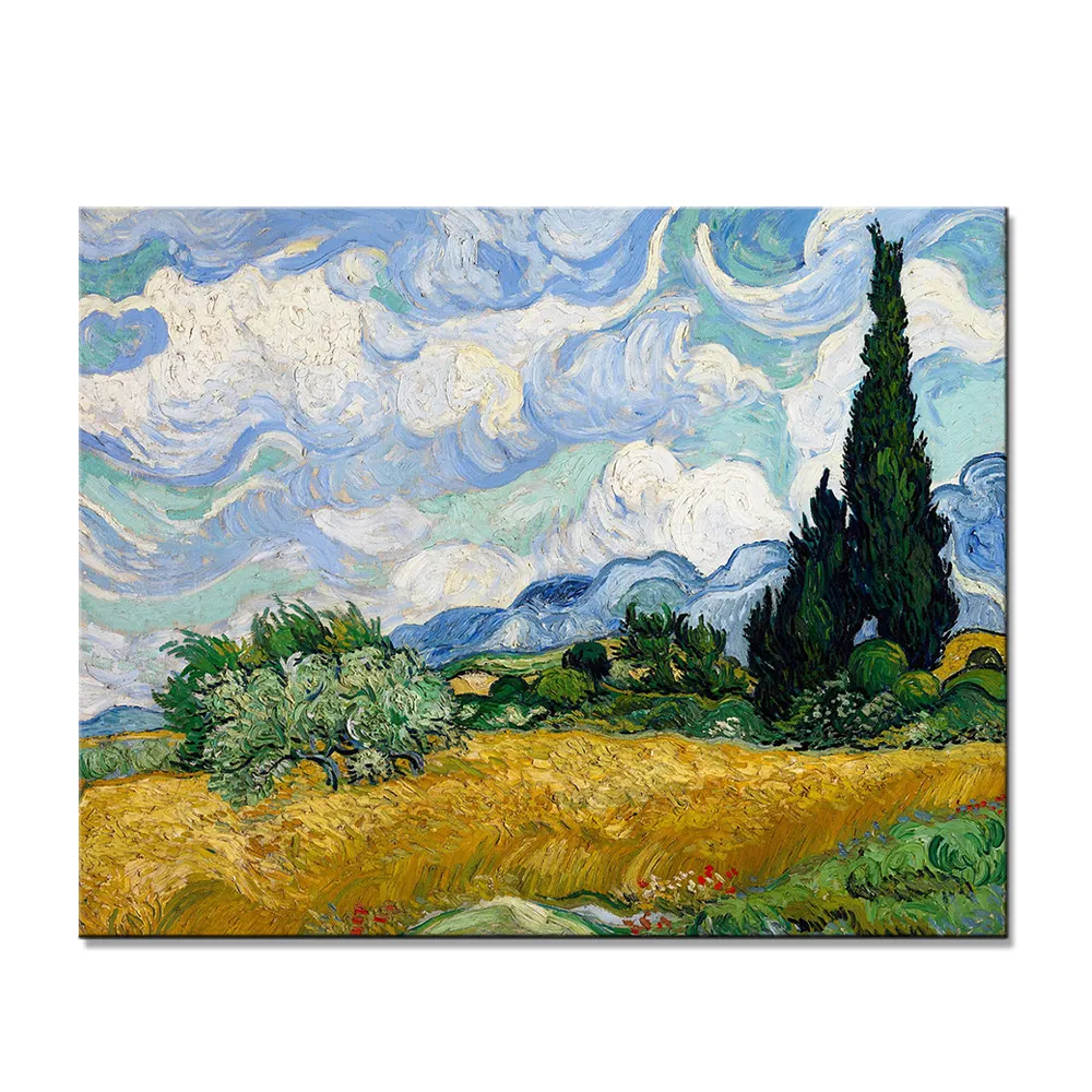 Vincent van gogh-pintura al óleo de paisajes, lienzo pintado a mano, personalizado, de alta calidad