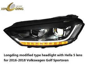 Longding modifiye tip far Hella 5 lens 2016-2018 Volkswagen Golf Sportsvan