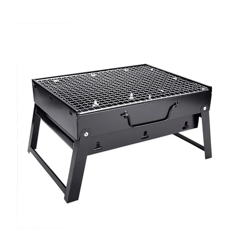 Portatile Mini Tavolo Nero Barbecue Barbecue Grill per 3 persone