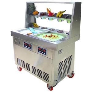 Wholesale Price Commercial Fried Ice Cream Machine Ice cream Roll Machine with 10 Barrels In china