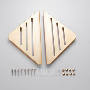 <span class=keywords><strong>Mensola</strong></span> Angolare per <span class=keywords><strong>Doccia</strong></span> a Due Ripiani a Forma di Triangolo Montata a Parete in Oro Spazzolato - Product Image 4