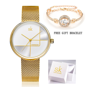 Shengke 0105 Signore di Modo di Marca Orologi In Acciaio Inox Minimalista Quarzo Orologi Da <span class=keywords><strong>Donna</strong></span> Con Il Cristallo Braccialetti montre femme SK - Product Image 3