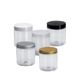 <strong>Manufacturer</strong> <strong>PET</strong> Clear Empty Plastic <strong>Jar</strong> With Aluminum/Plastic Lids