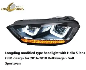 Longding変性タイプヘッドライトとHella 5レンズOEMデザイン2016-2018 Volkswagen Golf Sportsvan