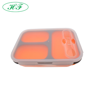Pliable <span class=keywords><strong>3</strong></span> compartiment En Silicone Pliable Boîte à <span class=keywords><strong>Bento</strong></span> - Product Image 3