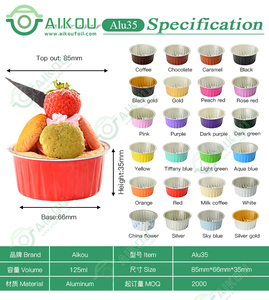 Modern Small Round <strong>Aluminum</strong> <strong>Moulds</strong> for <strong>Cake</strong> Brownies Muffin Baking Brown Foil Container for Tools
