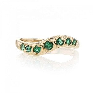 Moda Jóias Dainty Dalicate 925 Sterling Silver CZ Anel de Pedra Verde