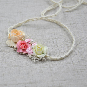 Artificielle Ivoire chanvre corde bandeau avec fleuron et perle pour Mignon bébé filles - Product Image 2