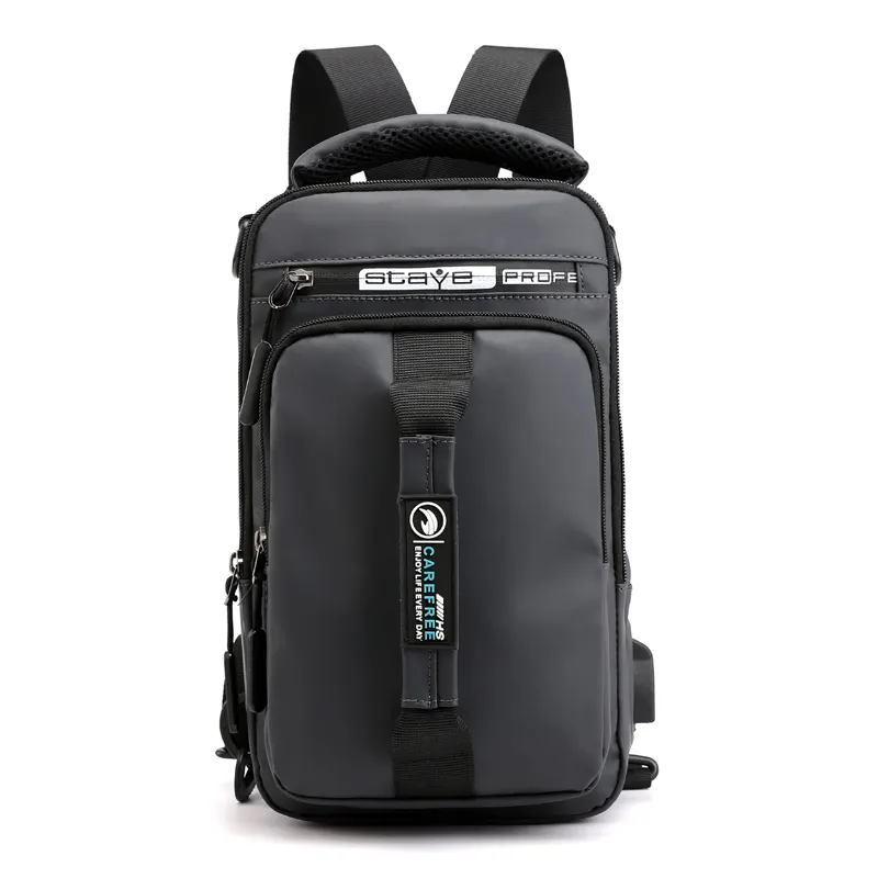 2020 Hot Sale Multifunction Waterproof crossbody Messenger laptop bag Sling Chest bag with USB Charging Port