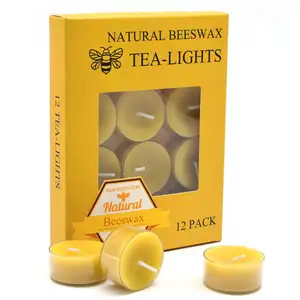 Hecho a mano de cera de abejas natural de la vela de tealight
