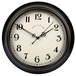 Đồng Hồ Trang Trí Tương Tự 14 Inch, Đồng Hồ Treo Tường Hình Tròn Màu Đen Cổ Điển Dùng Cho Phòng Khách Sạn - Product Image 1