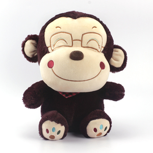 De diseño de moda nuevo estilo de peluche de juguete animal de peluche sonriendo <span class=keywords><strong>mono</strong></span> con gafas - Product Image 1