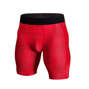 Pantaloncini Sportivi da <span class=keywords><strong>Uomo</strong></span> a Compressione, <span class=keywords><strong>Elasticizzati</strong></span> in Quattro Direzioni, per Corsa e Fitness, Vita Media, Traspiranti, Asciugatura Rapida, con Stampa - Product Image 4