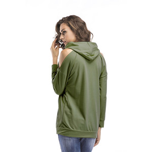 2019 di Autunno della Molla <span class=keywords><strong>Off</strong></span> Spalla Manica Lunga In Bianco T Shirt Con Cappuccio Felpa Con Cappuccio Per Le Donne - Product Image 6