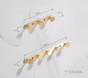 Phổ biến Chải Vàng Kim Loại Phòng Tắm Khăn Quần Áo Móc Treo Tường Bếp - Product Image 4