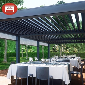 Pergola de jardin personnalisée en aluminium, toit de gazebo à persiennes avec ouverture horizontale, prototype de pergola en métal - Product Image 2