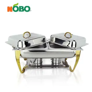 Hot sale stainless steel buffet server food warmer hotel double chafing dish kuwait