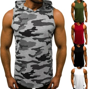 Débardeur sans manches pour hommes, sweat à capuche, fitness, bodybuilding, été - Product Image 1
