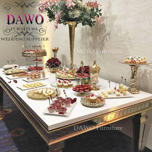 التصميم الداخلي الفاخرة مستطيل الزفاف خفف من الزجاج الجدول الزفاف - Product Image 5